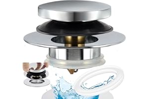 ANTEECANA Universal Bathtub Drain Stopper,Bathroom Tub Drain Plug Pop Up,Replaces Bath Tuh Lift and Turn, Tip-Toe and Trip Lever, Solid Brass, Suitable for 1 3/8" and 1 1/2" Bath drains