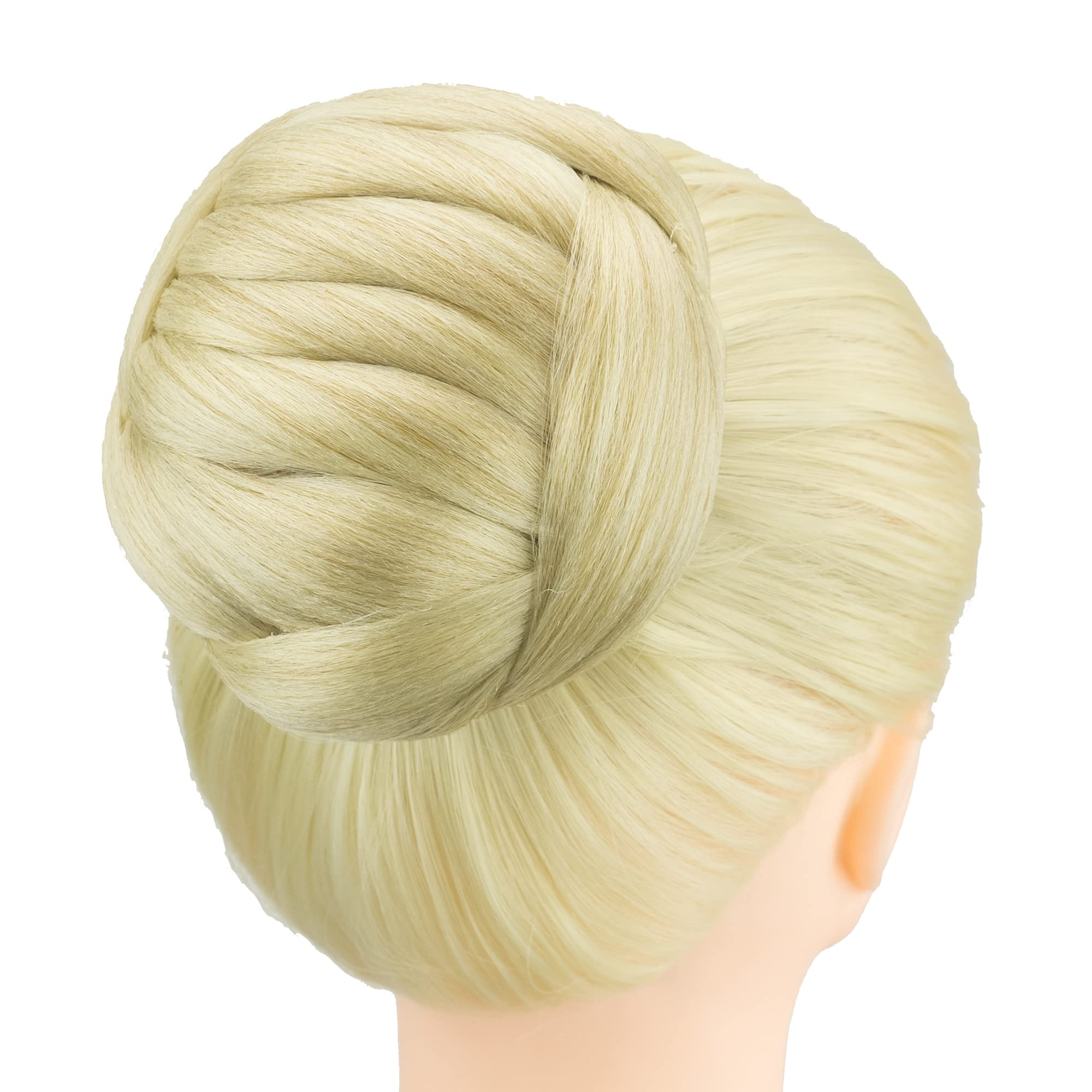 IMISSU Dancer Braided Chignon Hair Cover Donut Hairpieces Scrunchie Hair Bun Wig Updo on Wedding Party (M1 Dirty Blonde)