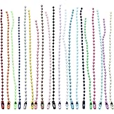 Piutouyar 200 Pcs Colored Ball Beads Chain, Metal Hanging Chains Ball Chain Keychains Metal Chain Necklace Bulk with Connectors for DIY Craft Jewelry Making Ornament Christmas Decoration(20 Colors)
