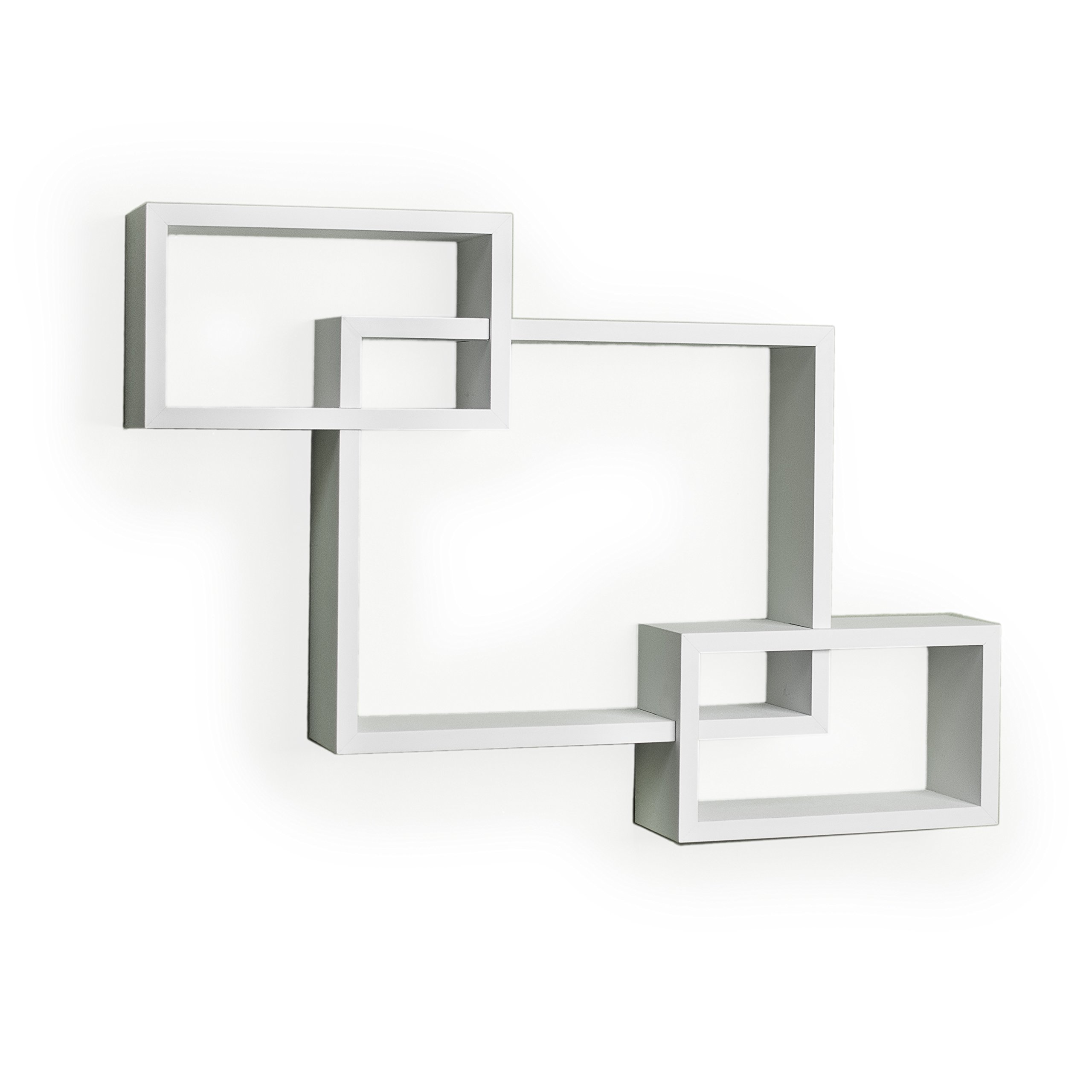 Danya B. YU008W Floating Squares Shelving Unit Wall Mount