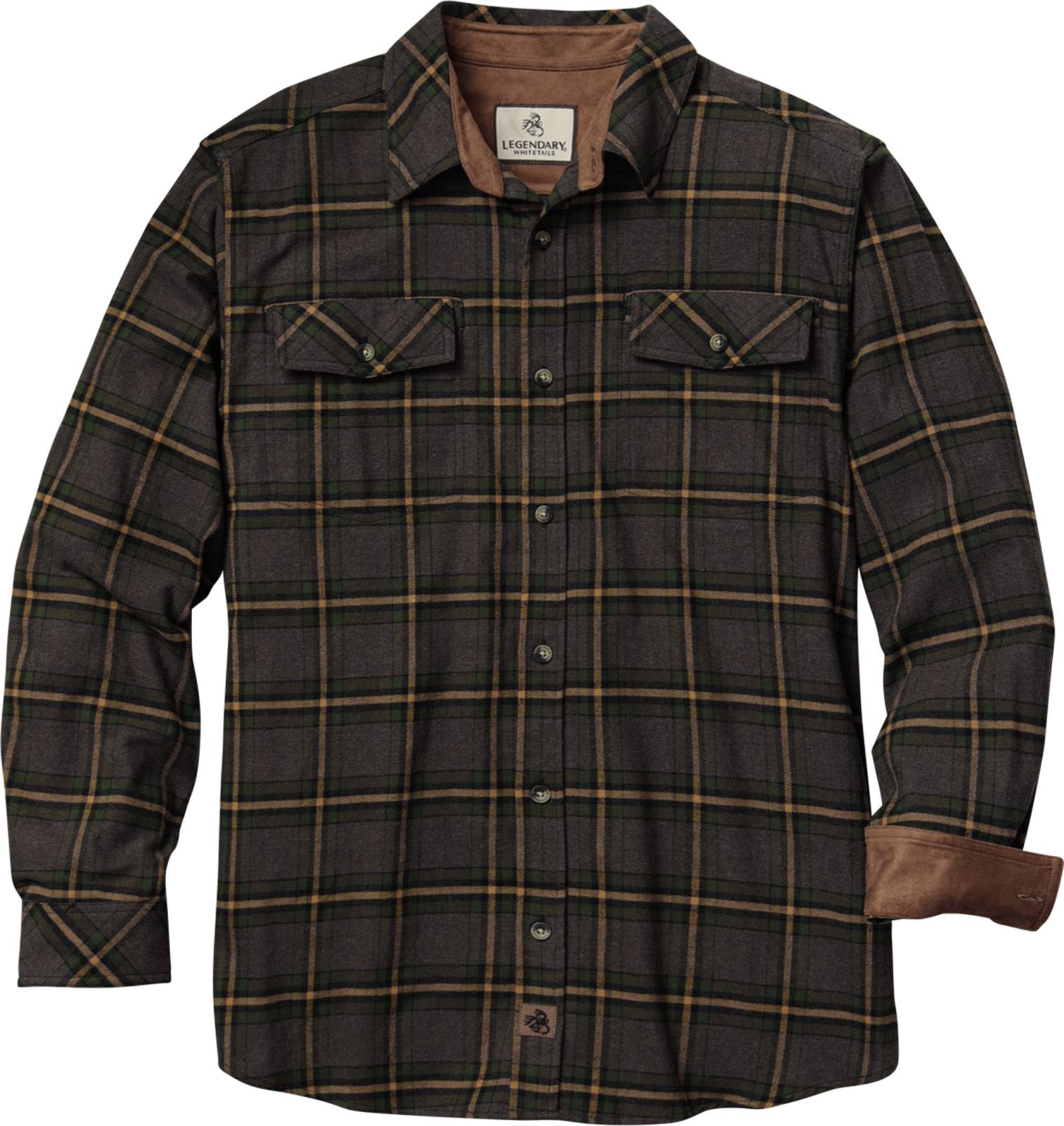 Legendary Whitetails Mens Flannel Shirt Long Sleeve Button Down Relaxed Fit, Seed to Harvest Plaid, LRG Image