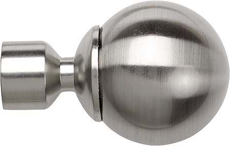 Ball Finials For 19mm Curtain Poles 1 X Pair Of Satin Steel