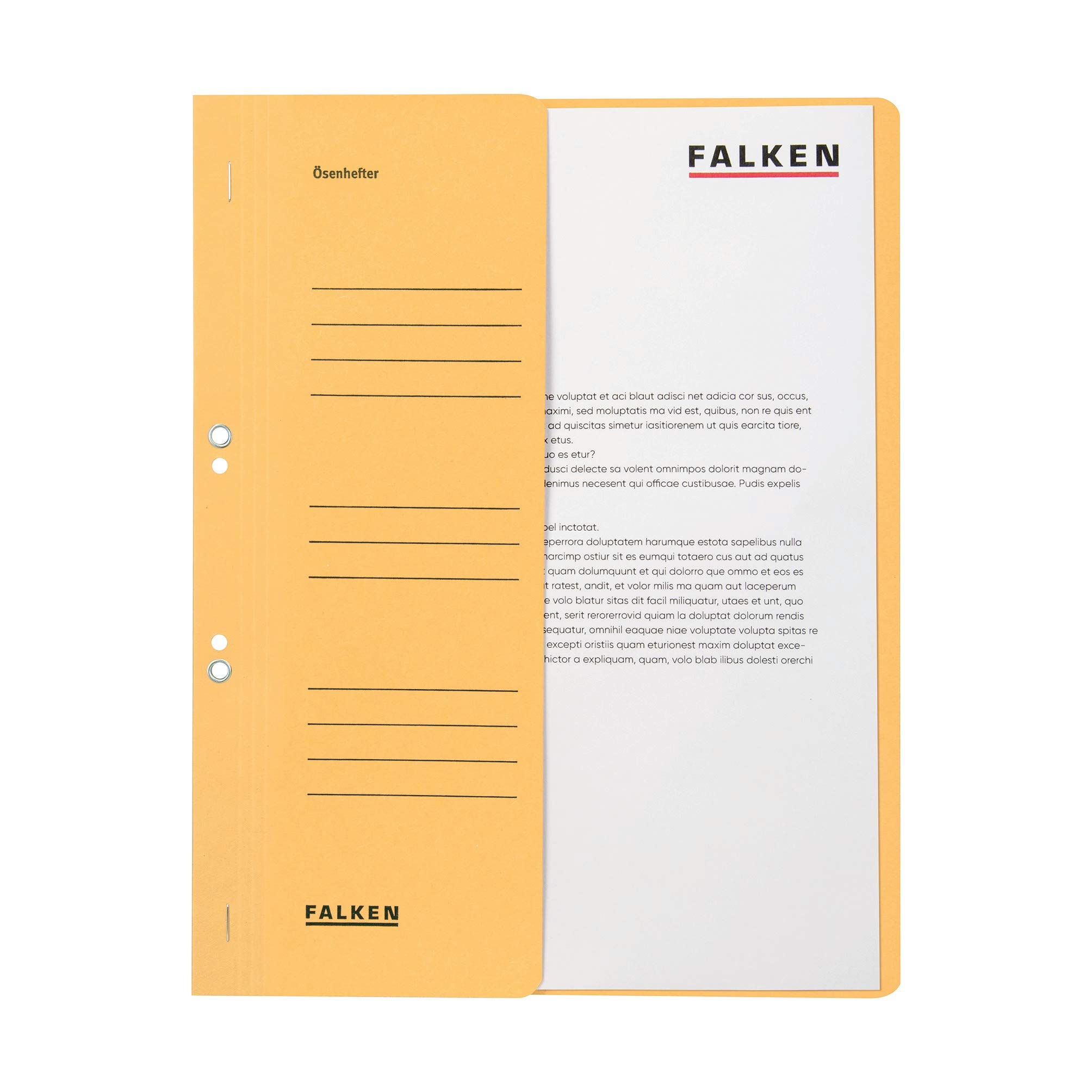 Exacompta - Ref 80003833001F - FALKEN - Eyelet Top-Down Flat Files - A4 (210 x 297mm) in Size, 250gsm Recycled Manilla, Half Cover for Identification - Buff (Pack of 50)
