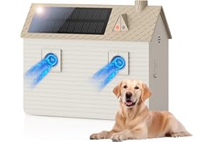 BYSLBTY Ultrasonic Dog Bark Deterrent Devices,Anti Barking Device,Dog Barking Silencer Up to 50 FT,3 Modes,Solar and USB Dual Charging Function,Indoor Outdoor for Dogs Training & Behavior Aids