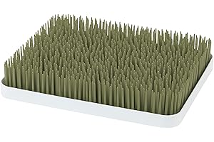 Boon Lawn Countertop Baby Bottle Drying Rack with Antimicrobial Tray - Baby Bottle Rack and Organizer - Baby Feeding Essentials - Sage - 13.5 x 11 x 2.5