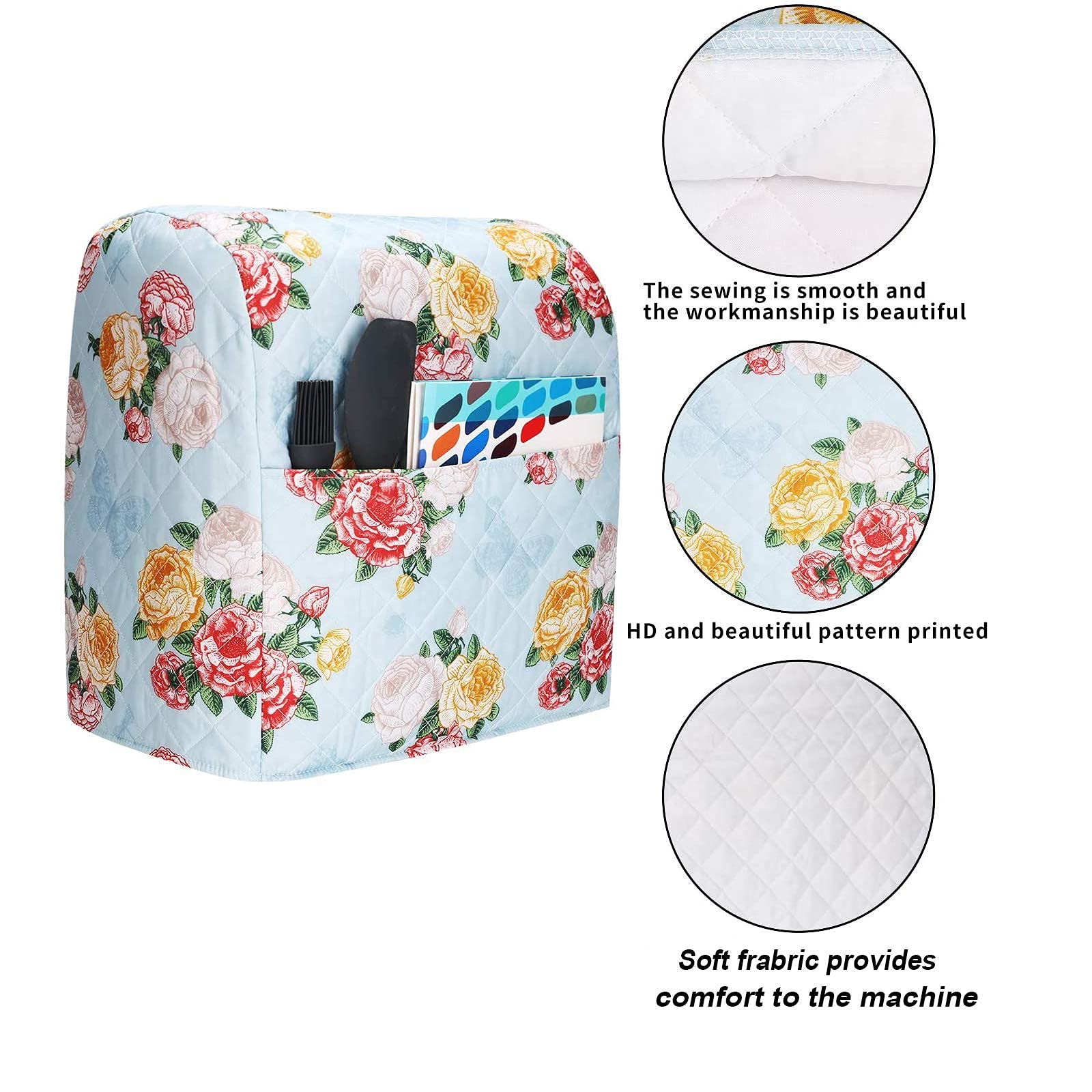 Kitchen Aid Mixer Cover For Woman Pioneer Compatible with 6-8 Quarts Hamilton Stand Mixer/Tilt Head & Bowl Lift Model,Floral Print Accessories