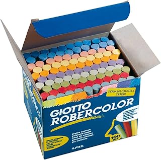 Giotto 5390 00 - RoberColor Wandtafelkreide, Karton mit 100 Stück farbig sortiert