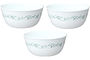 Corelle Livingware 28-Ounce Super Soup/Cereal Bowl, White Country Cottage, Set of 3
