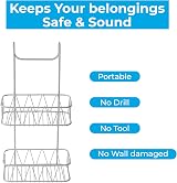 Blue Canyon No-Drill 2 Tier Shower Caddy Stainless Steel White view 7