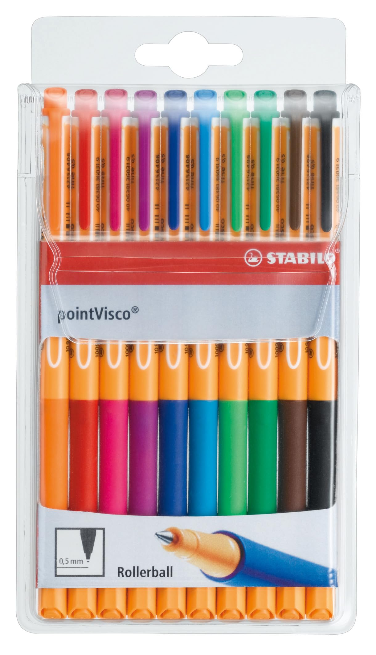 STABILO Gel Rollerball pointVisco Wallet of 10 Assorted Colours