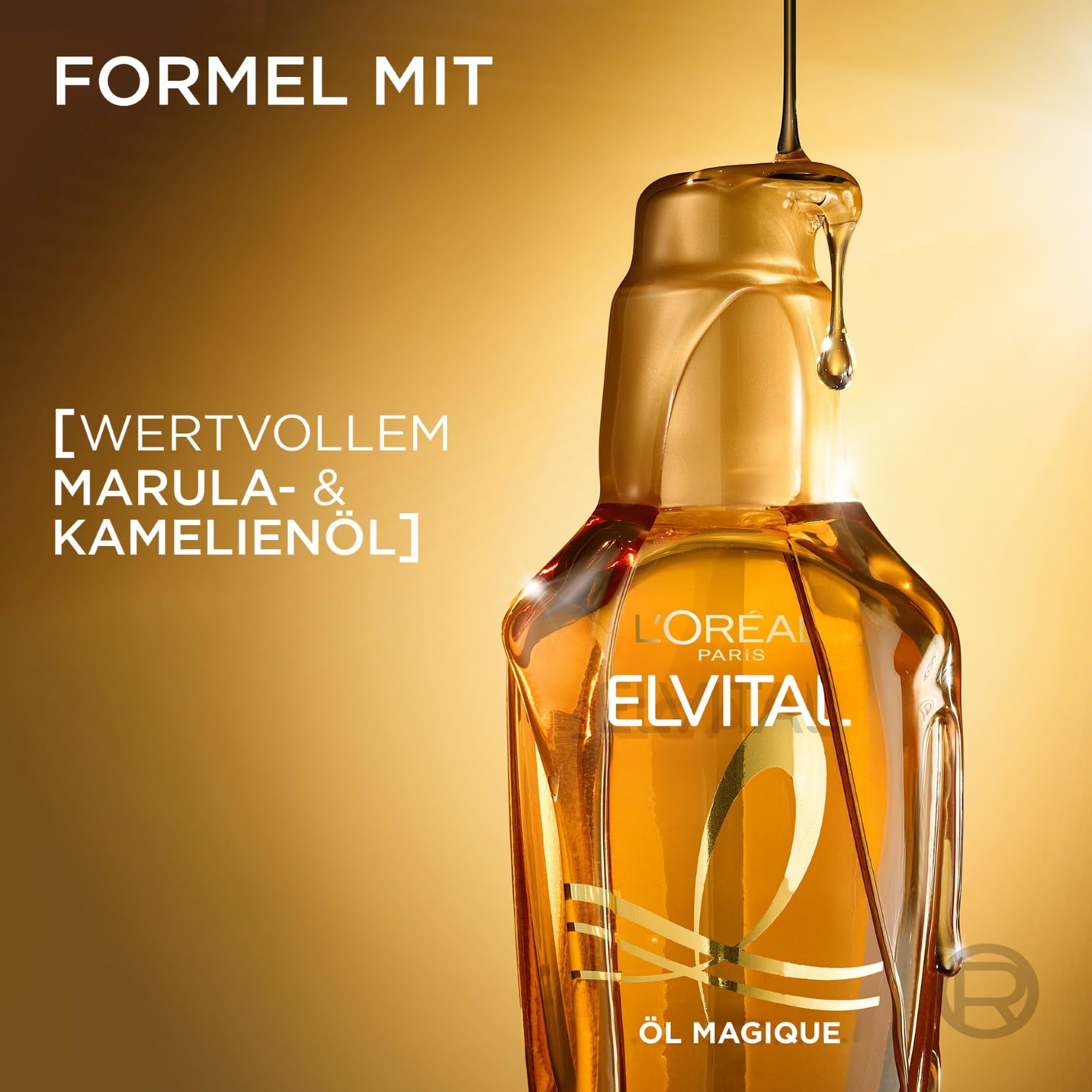 L'Oréal Paris Elvital Öl Magique Veredelndes Haaröl, für alle Haartypen, gegen Frizz und Austrocknen, mit 6 kostbaren Blütenölen, für Glanz und Geschmeidigkeit, Hitzeschutz bis 230 °C, 1 x 100ml 5
