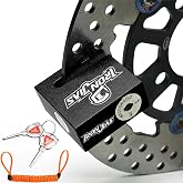 IRON JIA'S Motorcycle Disc Brake Lock, Anti-Theft, Alarm-Free | No Batteries, No False Alarms, Fits Discs up to 7mm, Upgraded Cylinder, Waterproof, 1-Second Locking, Reminder Cable, 2 Keys