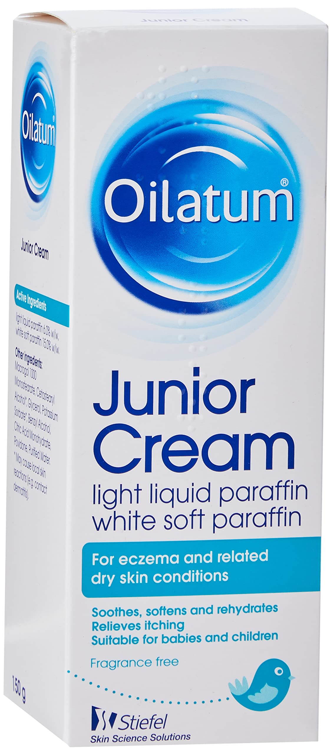 Oilatum Junior Cream, Eczema and Dry Skin Emollient for Kids, Soothing and Hydrating Moisturizer for Sensitive, Itchy Skin, Dermatologist Recommended Relief for Irritated Skin, 1 x 150g