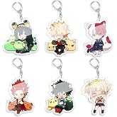 LUNK 6Pcs/Set MHA Figure Keychain Charm Anime Cartoon Acrylic Keychain Pendant Bag Decoration Pendant Gifts for Boys Girls