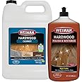 Weiman Hardwood Floor Cleaner and Polish - 128 Ounce Cleaner and 32 Ounce Polish - High-Traffic Hardwood Floor, Natural Shine, Removes Scratches, Leaves Protective Layer