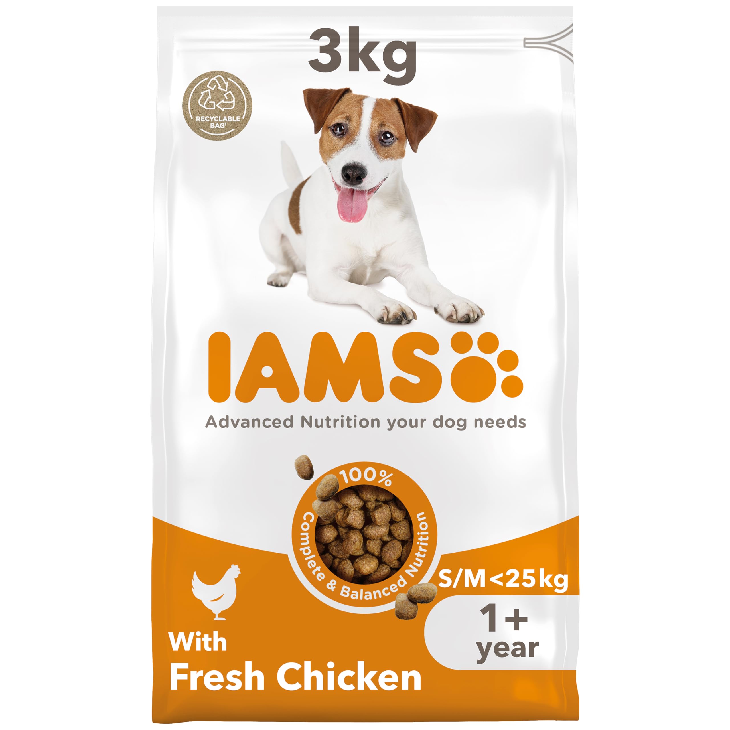 IAMS Adult Small Medium Dry Dog Food Chicken 3kg