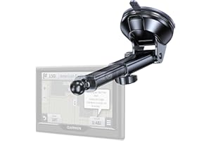 COOLPOW GPS Suction Cup Mount for Garmin GPS Mount【Strong suction】Replacement GPS Dash Mount 17mm Ball MountLong Dashboard Windshield Car Holder for Garmin Nuvi Drive Dezl RV Driveassist,GPS Holder for Truck