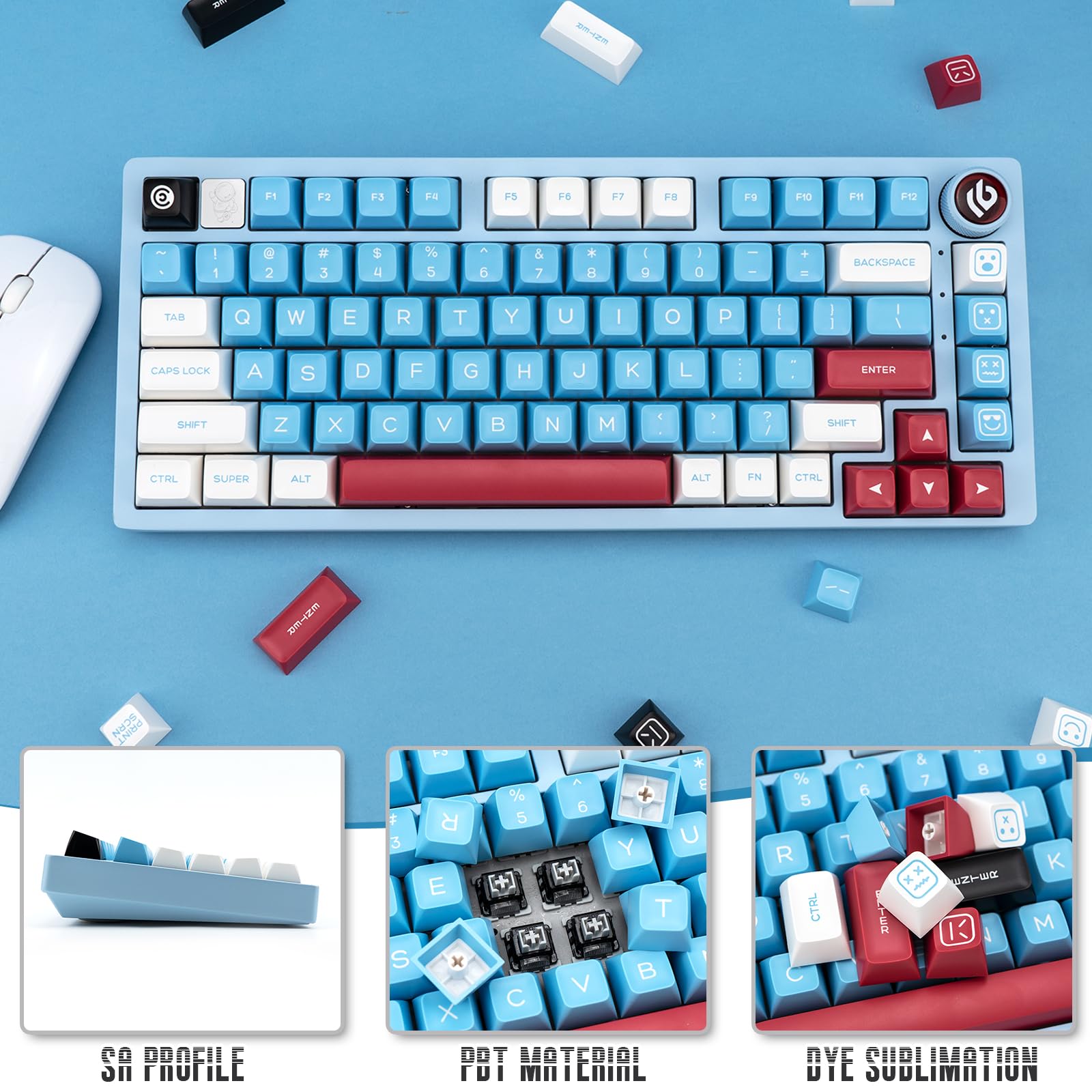 Mua GEKUCAP 170 Keys Double Shot PBT Keycaps, SA Profile, Custom ...