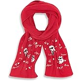 KARL LAGERFELD womens Embroidered Karl Hearts Winder Scarf