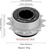 Hycline 14T Freewheel Black-Silver 34mm Thread 1/2 x 1/8 Inch 167g view 5