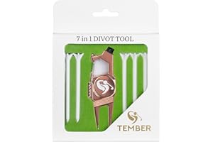 TEMBER Golf Divot Tool with Golf Ball Marker and Golf Tees 3 1/4 inch - Golf Gifts for Men - Golf Accessories for Women