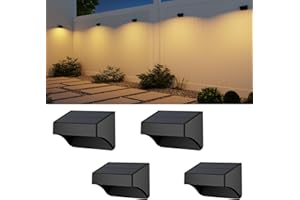 ZCXLIGHT Solar Fence Lights Outdoor,Fence Solar Lights Outdoor Waterproof Led IP65 with10 Fixed Colors ＆ RGB Color Changing for Wall Backyard Step Railing Patio Pool Porchaily&Holiday Decorations (4)