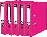 Pukka 5 x A4 Glossy 2-Ring Lever Arch File 75mm Spine Pink
