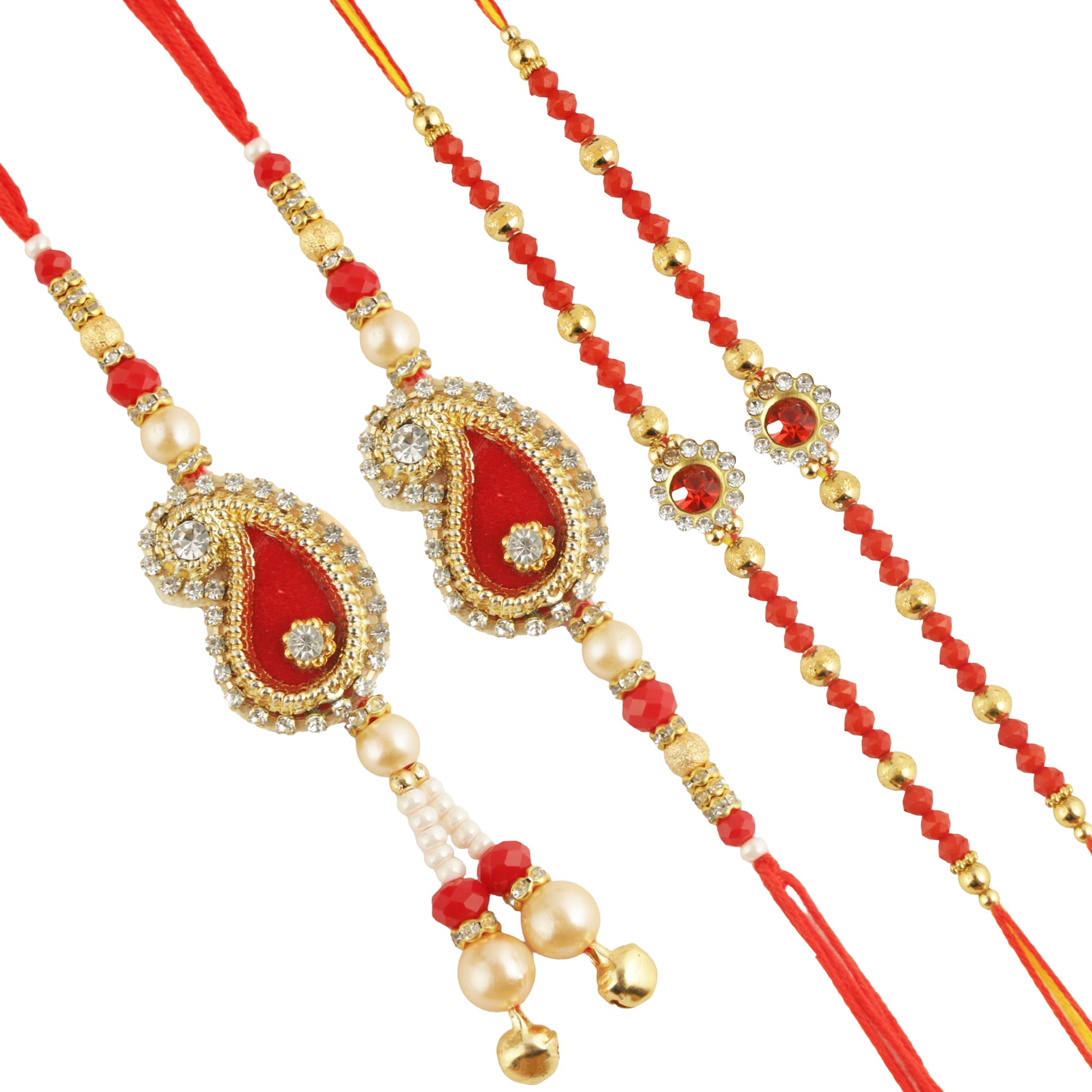 Photo 1 of TIED RIBBONS Rakhi for Brother and Bhabhi and Bhatija | Mini Greeting Card | Roli Tika - Raksha Bandhan Family Rakhi Set of 4 | Bracelet for Brother, Bhai, Bhabhi