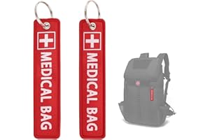 Floopstyle 2PCS Medical Alert Tags for Bag - Medical Bag Tag - Medical Equipment Luggage tag - for Backpack Luggage (Red)