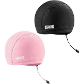 Adjustable Kids Swim Cap for Girls Boys Age 4-16, Fabric Breathable Kids Swimming Cap for Long Hair(Not Waterproof)