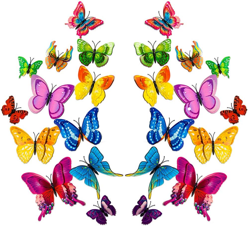 Download Hot Diy Double 3d Mix Color Butterfly Wall Sticker Home Decor Room Art 12pcs Uk Home Decor Decor Decals Stickers Vinyl Art