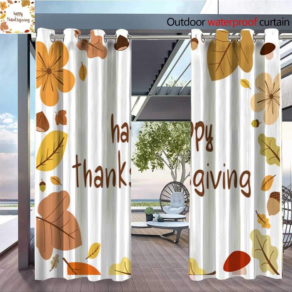 Balcony Curtains Hand Drawn Happy Thanksgiving Day ...