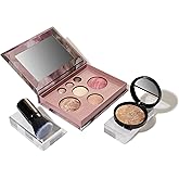 LAURA GELLER NEW YORK Baked Starter Kit: Baked Balance-n-Brighten Powder Foundation, Medium and Best of the Best Palette Blush Bronzer Highlighter Eyeshadow and Retractable Kabuki Brush