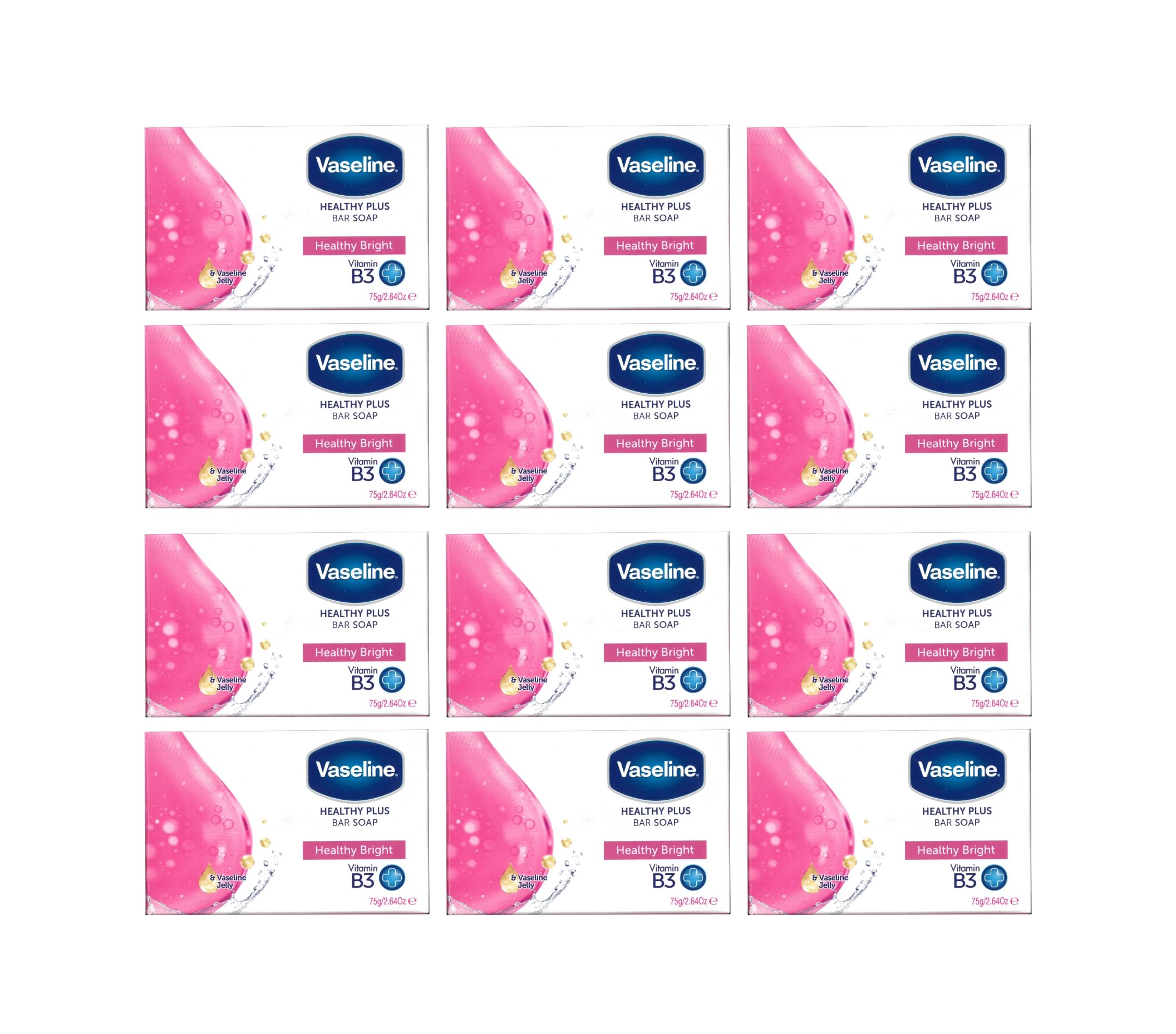 Vaseline Healty Plus Healthy Bright Soap 75g | Pack of 12 (4)