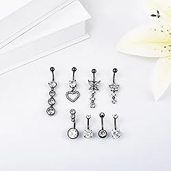 LEE&RO Black Stainless Steel Belly Ring 14G Navel