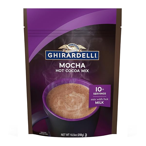 GHIRARDELLI MOCHA HOT COCOA MIX, 10.5 OZ (6 BAGS)