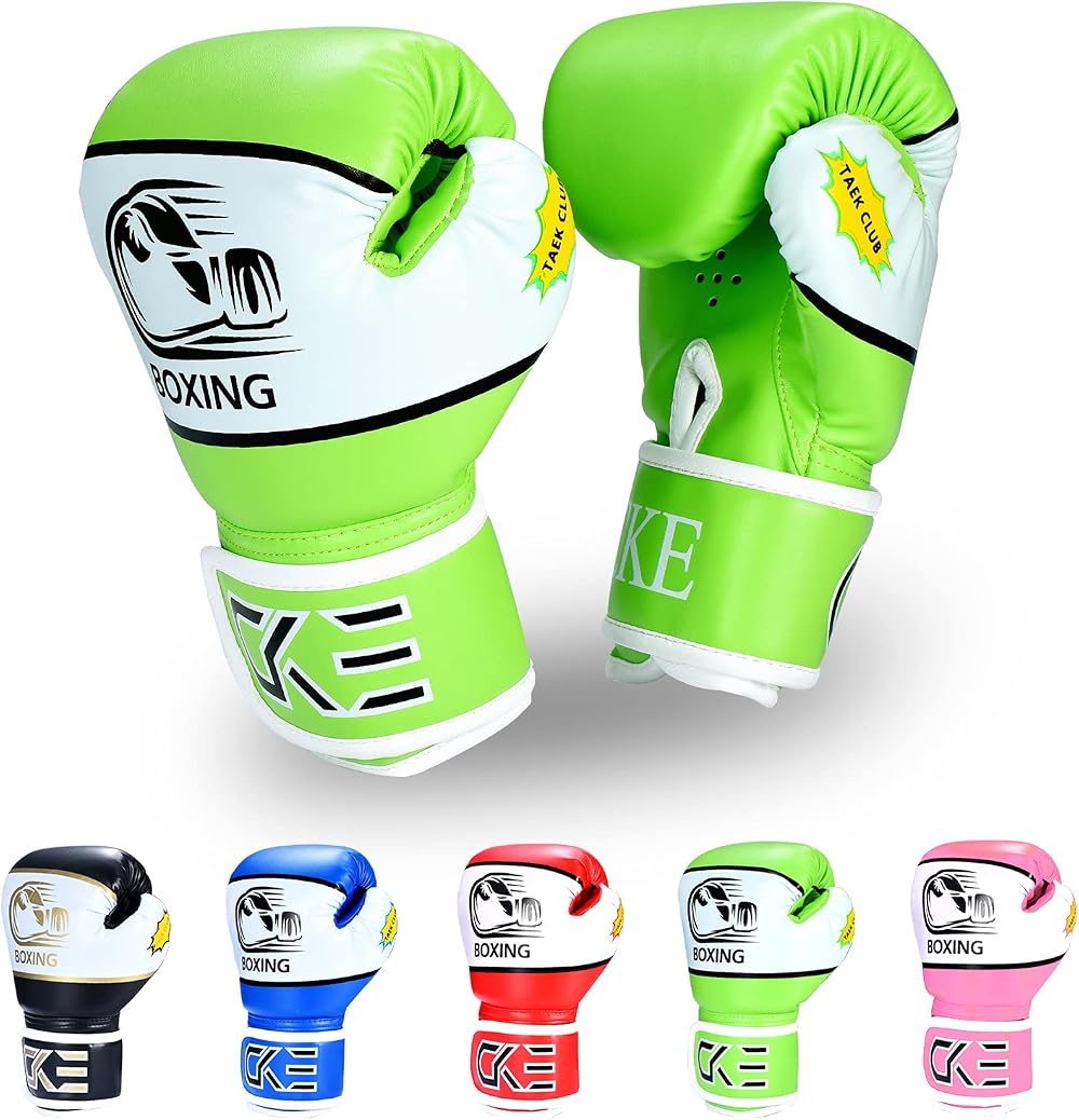 CKE Kids Boxing Gloves 4 oz 5-12 Years Green Youth Training Gloves