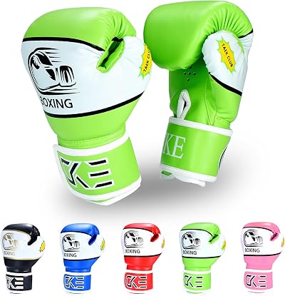 CKE Kids Boxing Gloves 4 oz 5-12 Years Green Youth Training Gloves