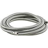 Everflow Supplies 26610-NL Stainless Steel Braided Ice Maker Supply Line with Two 1/4" Fittings on Both Ends, 120"