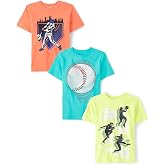 The Children's Place Boys' Sports Short Sleeve Graphic T-Shirts, Multipacks