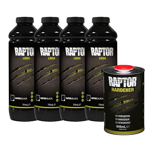 Raptor Black Spray Truck Bed Liner Kit (1 Gallon) and Raptor