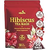 Hibiscus Tea Bags, Hibiscus Flower Herbal Tea - Caffeine & Sugar Free, 50 Teabags