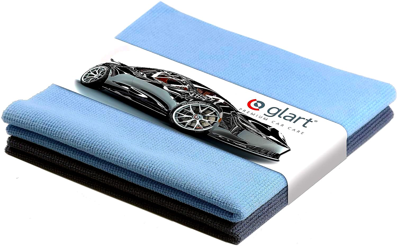 Glart 42AB 2-piece set of microfibre cloths window pane cloths for the car 40 x 40 cm microfibre cloth window cloth window pane cloth, Red