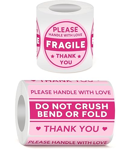 Amazon.com : 3x4.5 100 PCS Pink Fragile Handle with Love Labels