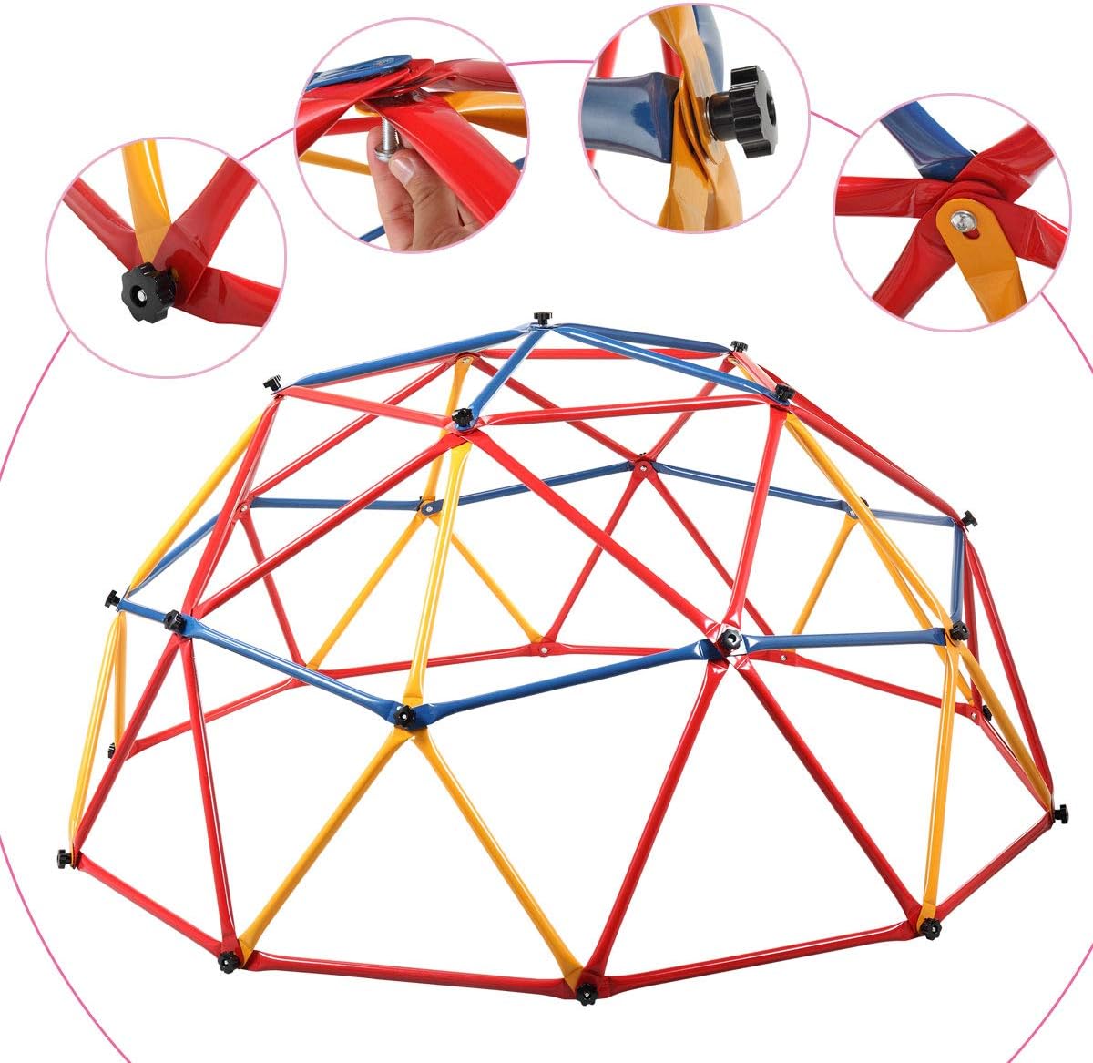 JAXPETY New Indoor Outdoor Dome Climber Playground Children Kid Swing Set Climbing Frame Backyard Gym Develop Confidence: Toys & Games