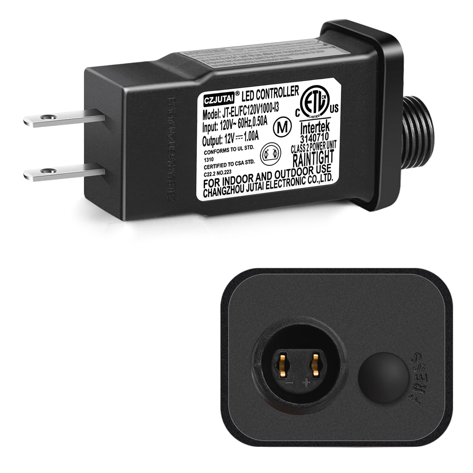 Photo 1 of 12V 12W Class 2 Power Supply, IP44 Power Adapter Driver 8 Modes Supply DC Low Voltage Transformer for Inflatable Christmas Decor LED Strip Lights, Indoor/Outdoor, IP44 Waterproof, ETL Listed