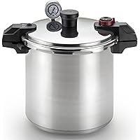 T-fal Pressure Cooker, Pressure Canner with Pressure Control, 3 PSI Settings, 22 Quart, Silver - 7114000511