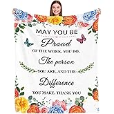 Givetoyou Employee Appreciation Blanket, Thank You Gifts, Farewell Gifts, 100% Polyester Fleece, Throw Blanket, Multicolor, 60"x50"