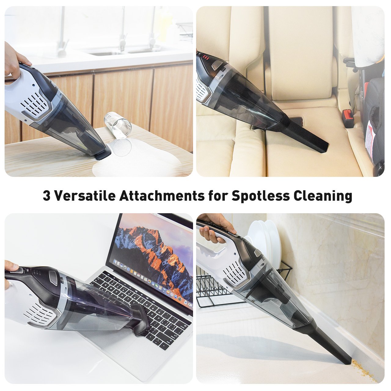 Homasy Portable Handheld Vacuum Cleaner Cordless, Powerful Cyclonic