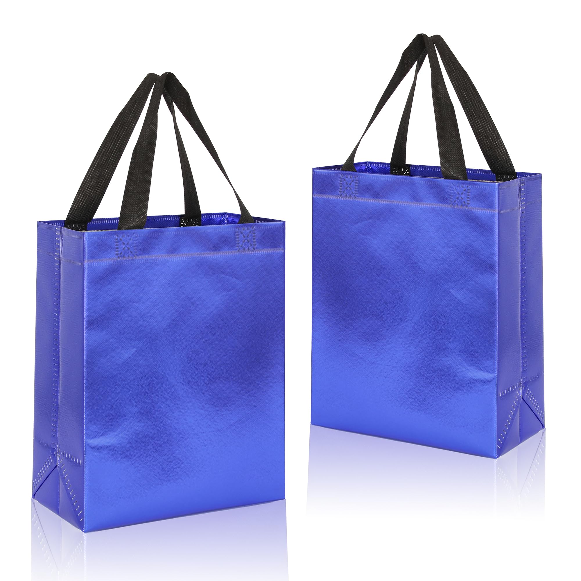 Photo 1 of KEYYOOMY 20 Pcs Blue Gift Bags with Handles Medium Size- 8x4x10 In Glossy Reusable Gift Bags with Handles- Shiny Holographic Party Favor Bag Birthday Goodie Bag